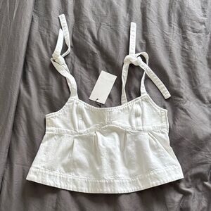 Zara White Sleeveless Top